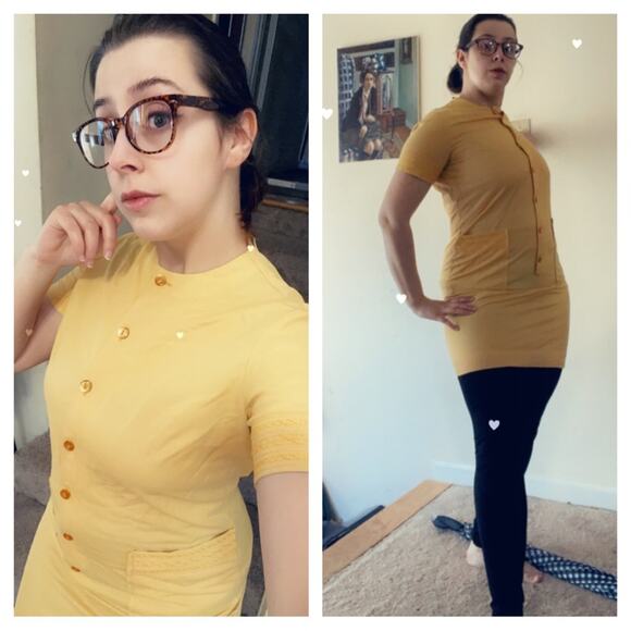 60s golden tunic dress mini - Picture 1 of 7